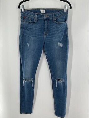 Hudson Women’s Jeans Size 29 Medium Washed Blue Distressed 008